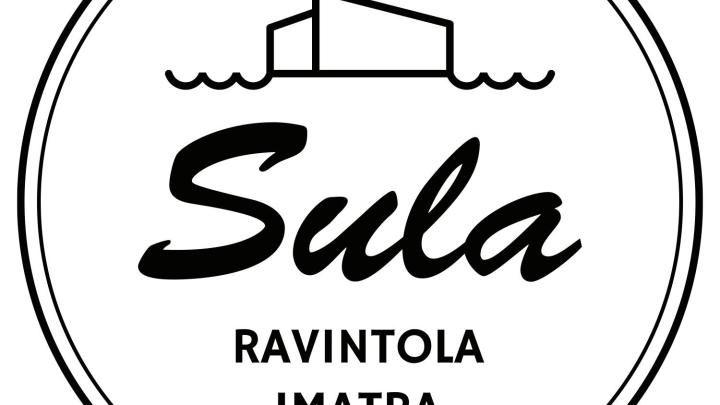 Valkoisella taustalla musta teksti, jossa lukee Sula ravintola Imatra